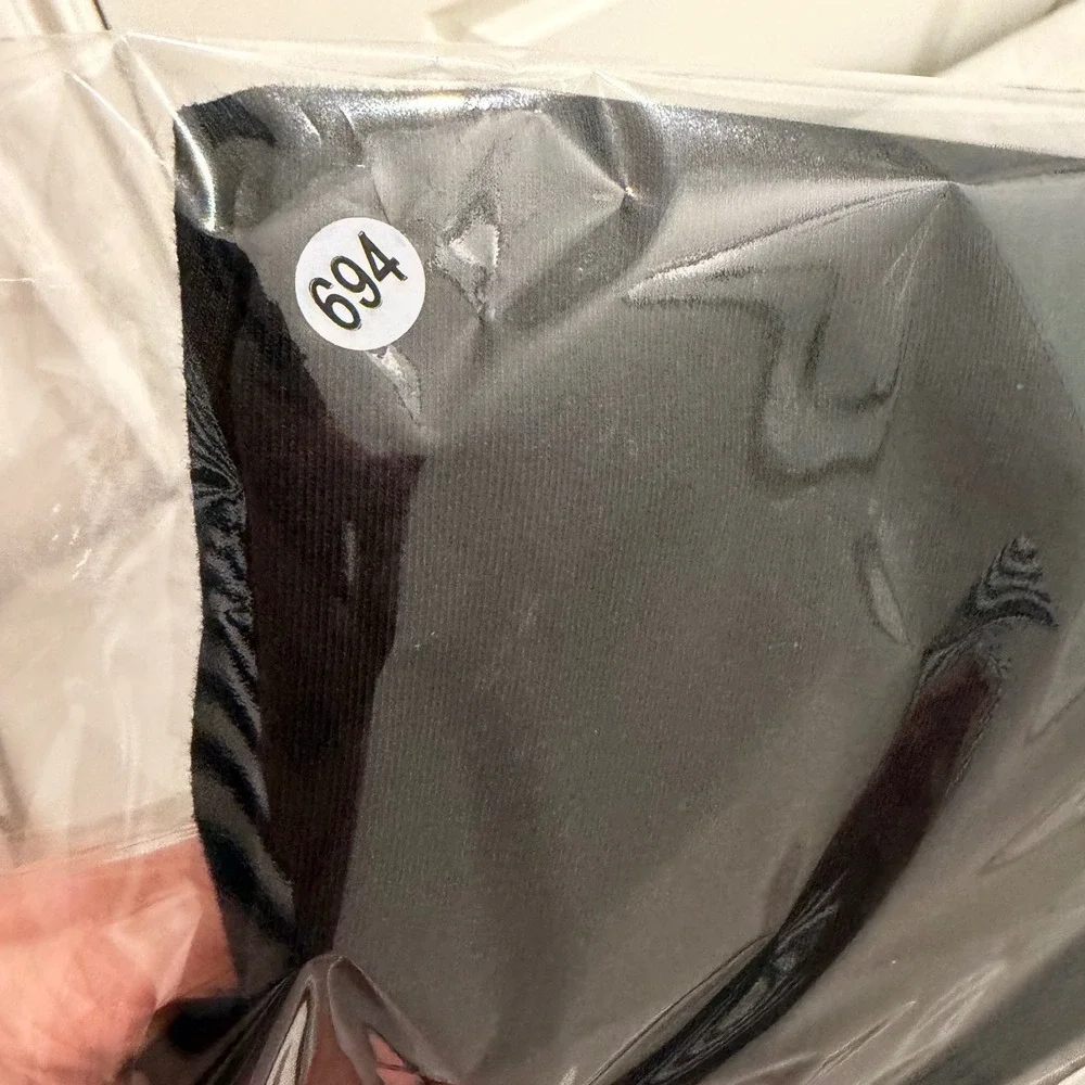 Eileen Fisher Black Organic Cotton Stretch Cami Slip Dress Built-in Bra Med NWOT